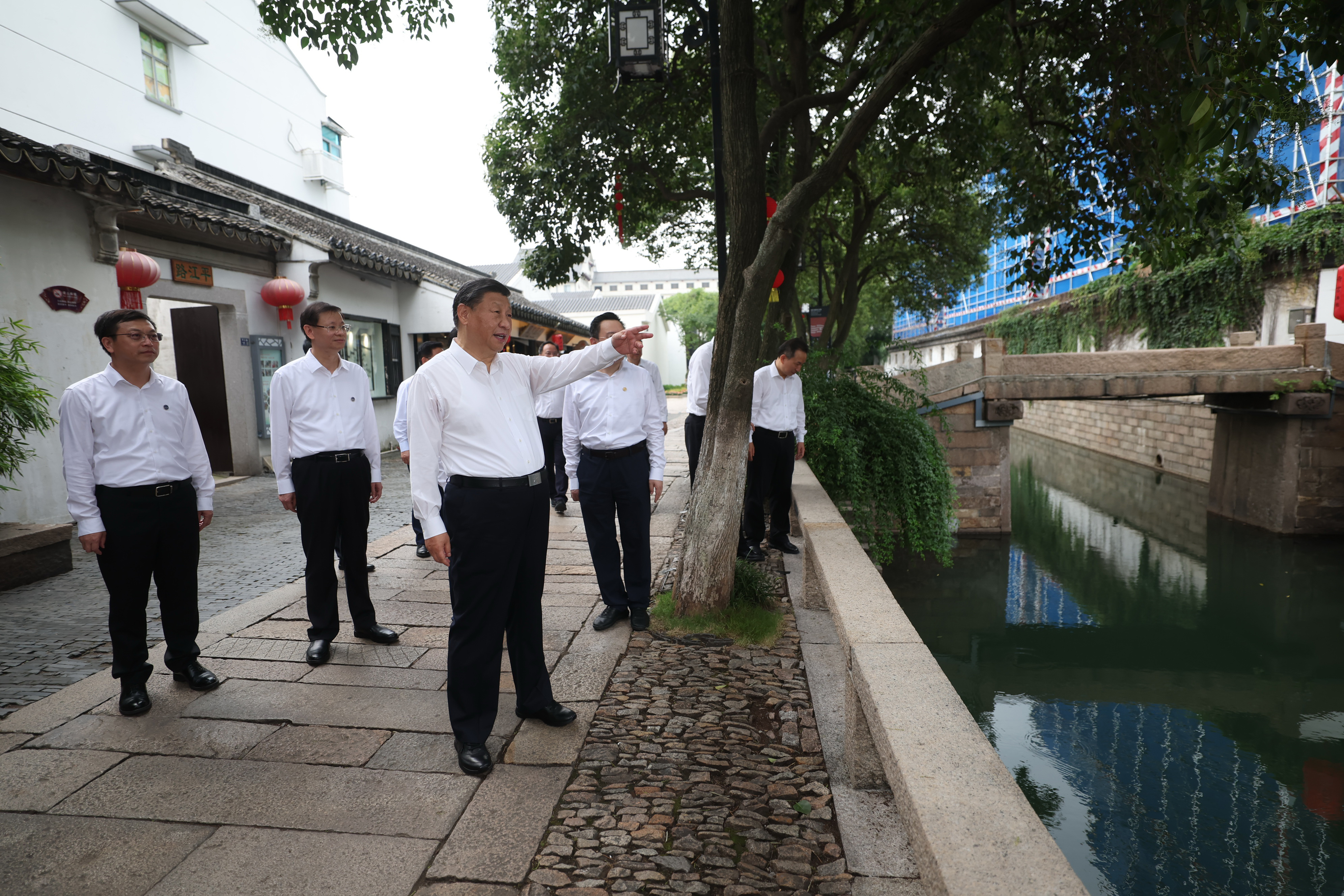 2023年7月6日，習(xí)近平在蘇州平江歷史文化街區(qū)考察。