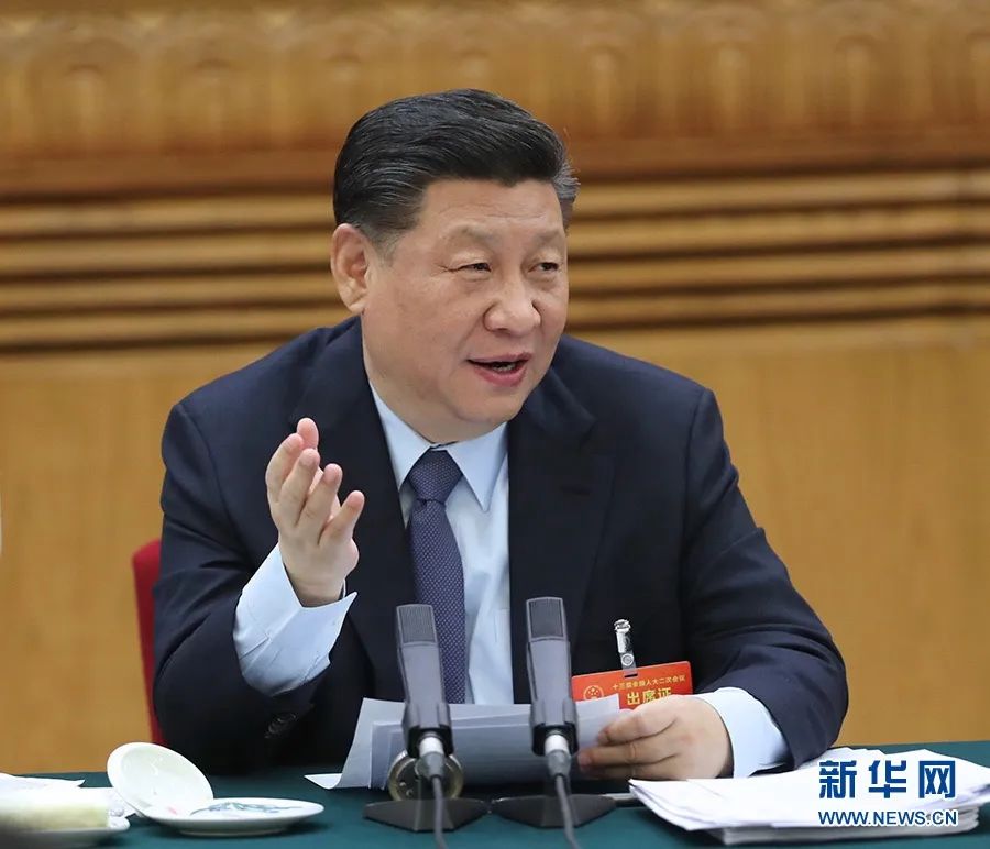 2019年3月7日，習(xí)近平參加十三屆全國(guó)人大二次會(huì)議甘肅代表團(tuán)的審議。新華社記者 鞠鵬 攝